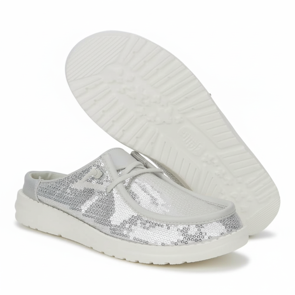 Slip Sequin Sparkle Mule Shoes For Women