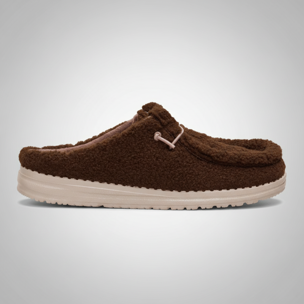 Warm Brown Sherpa Casual Comfortable Shoes
