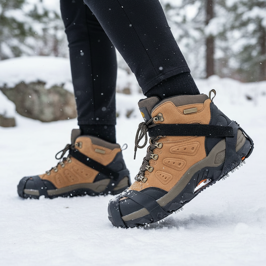 Winter Shoe Ice Cleats With Stainless Steel Spikes For Snow Grip