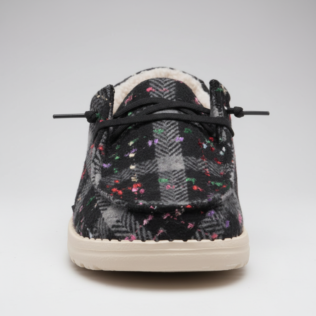 Confetti Plaid Design Lightweight Casual Shoes