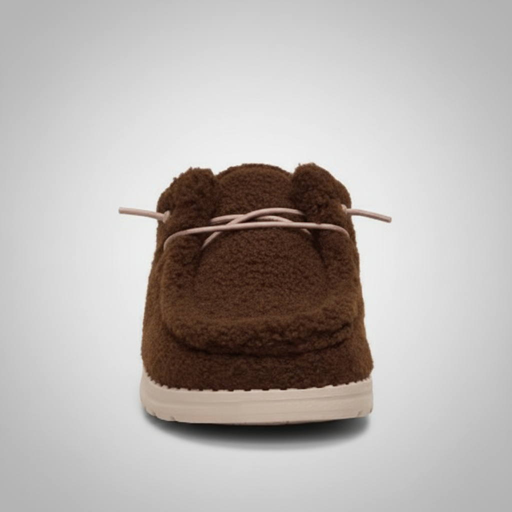 Warm Brown Sherpa Casual Comfortable Shoes