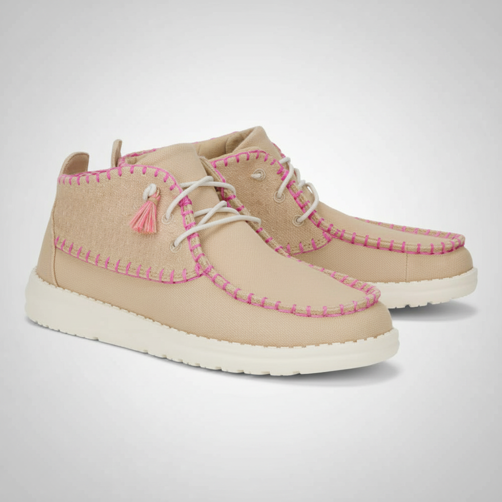 Mid Perf Canvas Casual Chukka Shoes For Women 