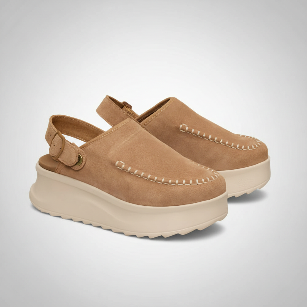 Delray Suede Platform Clog Shoe