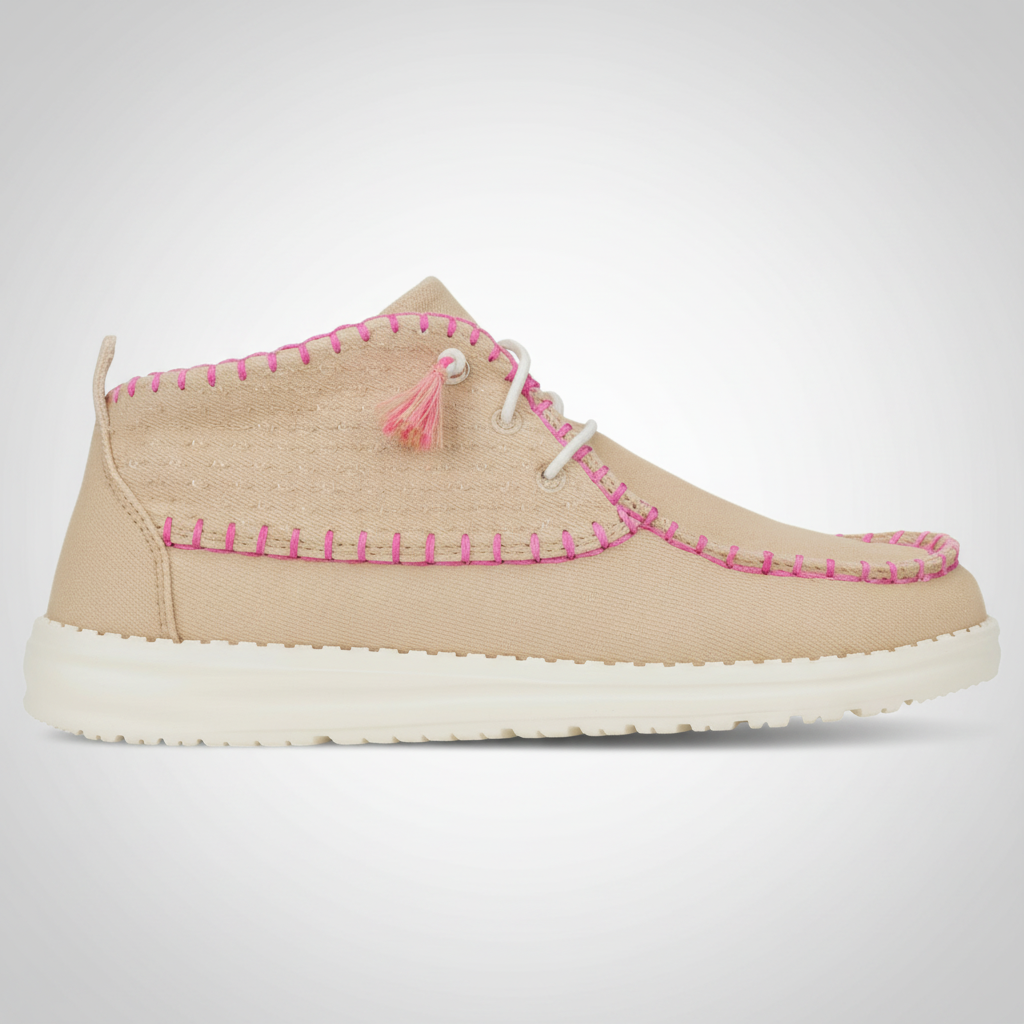 Mid Perf Canvas Casual Chukka Shoes For Women 