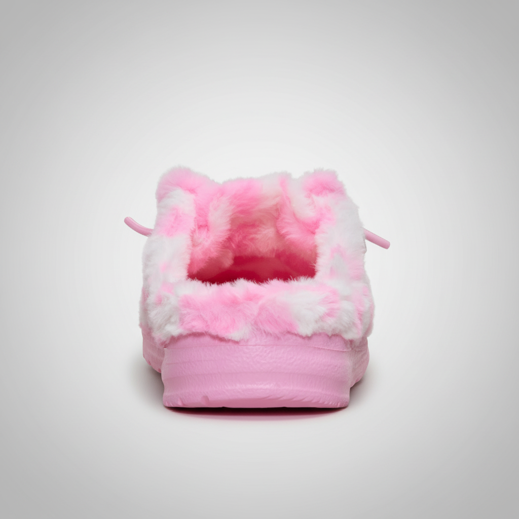 Wendy Printed Faux Shearling Slip On Slippers