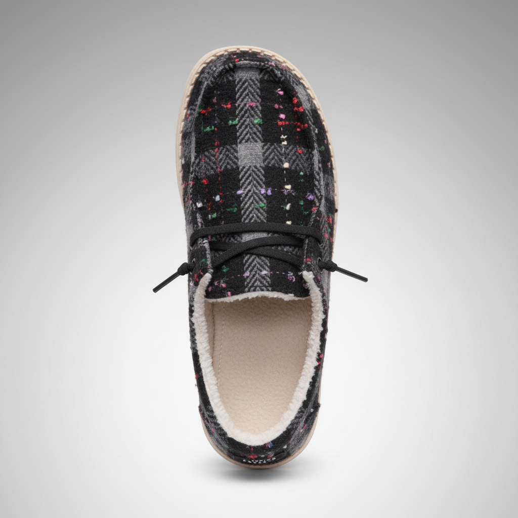 Confetti Plaid Design Lightweight Casual Shoes