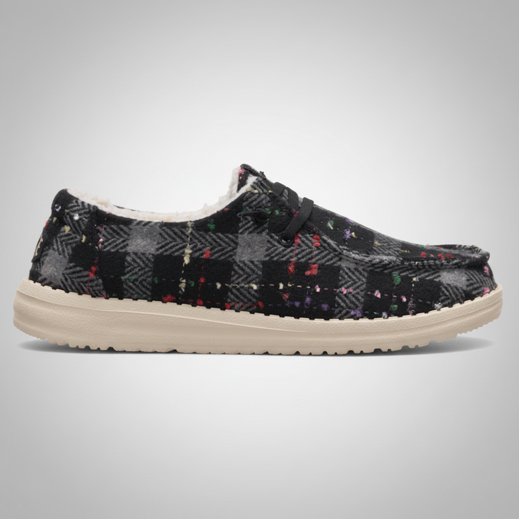 Confetti Plaid Design Lightweight Casual Shoes