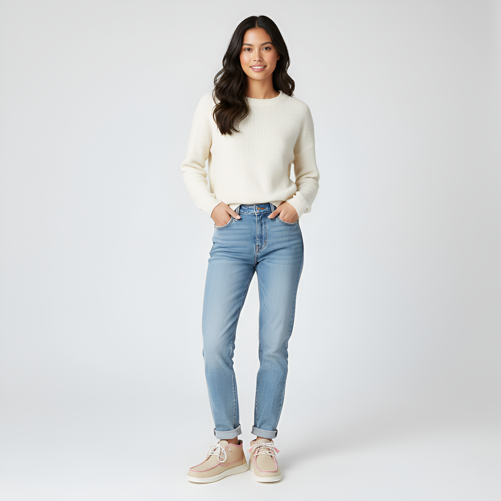 Mid Perf Canvas Casual Chukka Shoes For Women 