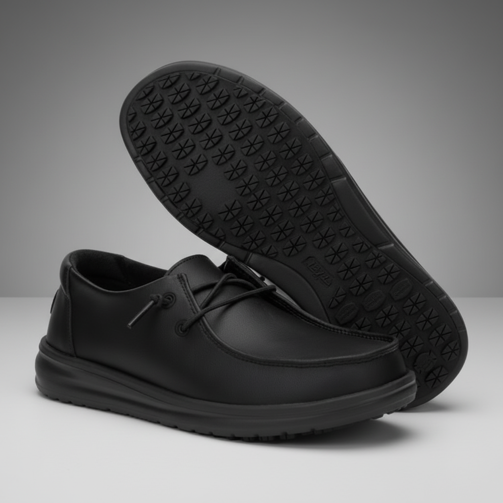 Classic Work Shoes With Lace Up Details 