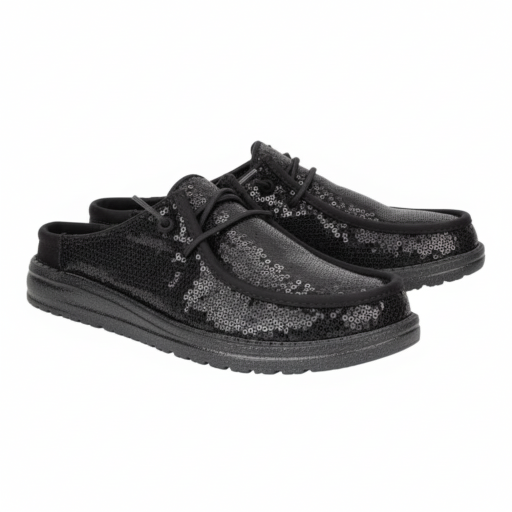 Slip Sequin Sparkle Mule Shoes For Women