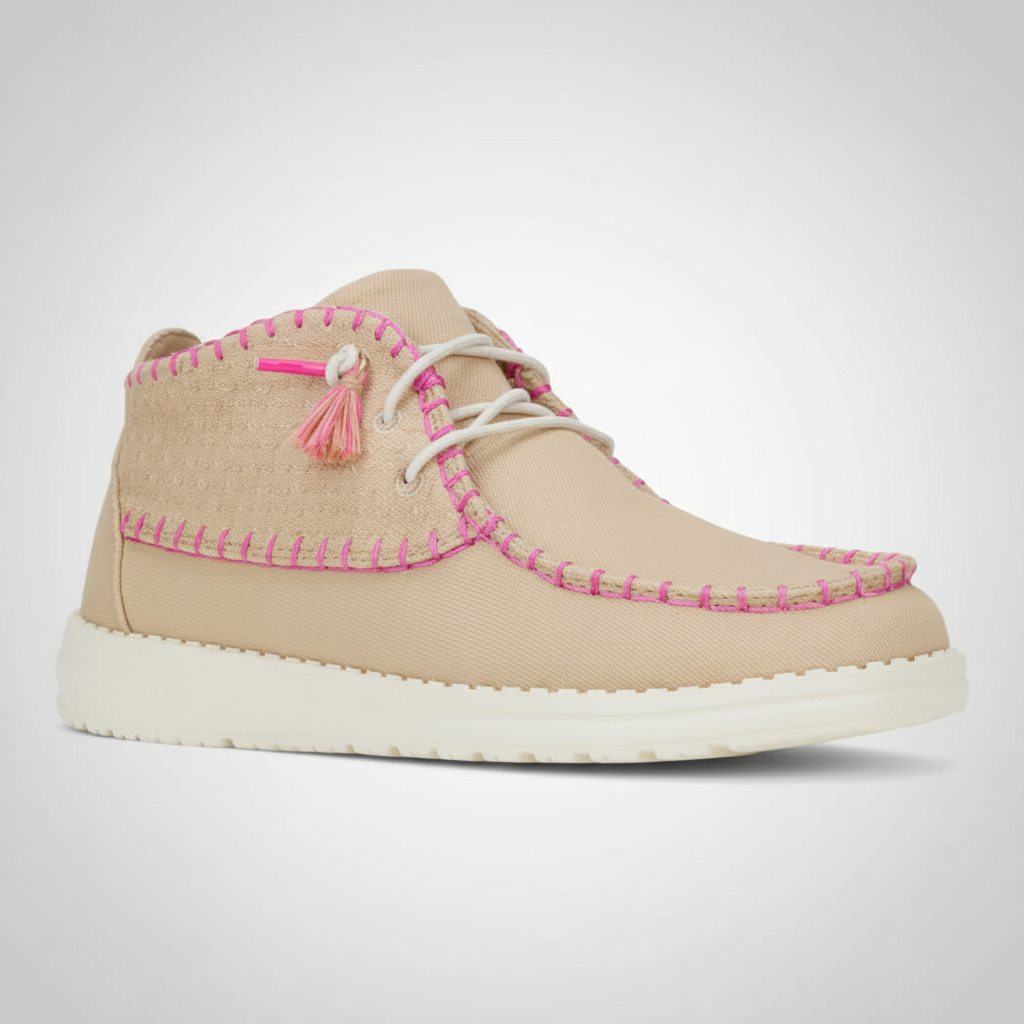 Mid Perf Canvas Casual Chukka Shoes For Women 