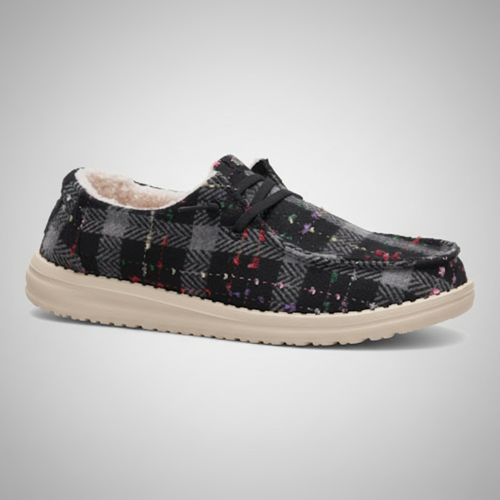 Confetti Plaid Design Lightweight Casual Shoes