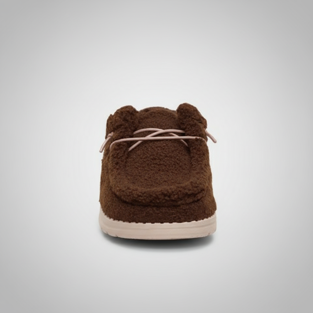 Warm Brown Sherpa Casual Comfortable Shoes