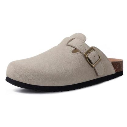 Women Clogs With Cork And Adjustable Buckle - The Boston Boots