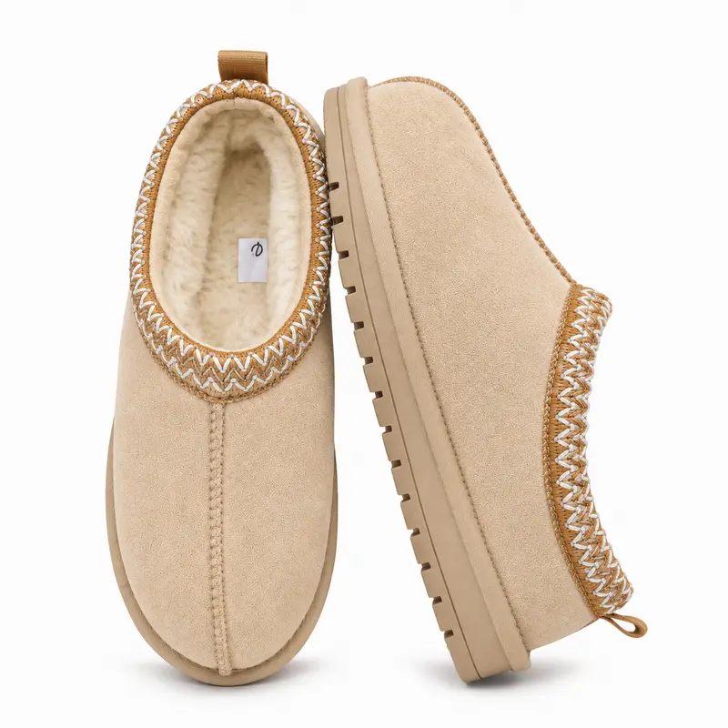 Cuff Booties Cozy Fur Lined Warm Winter Shoes For Women