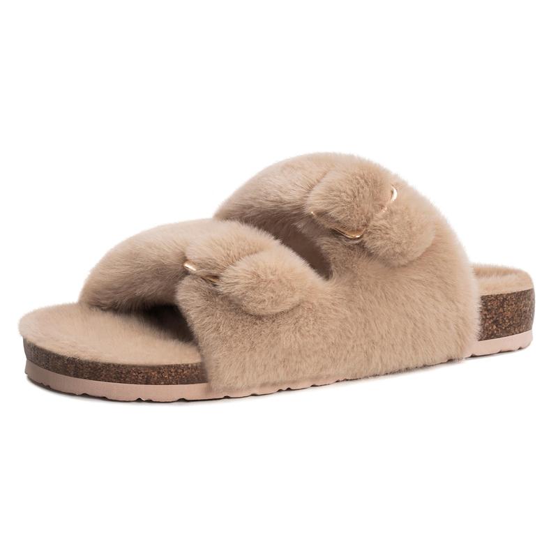 Casual Fuzzy Slip On House Slippers For Women 