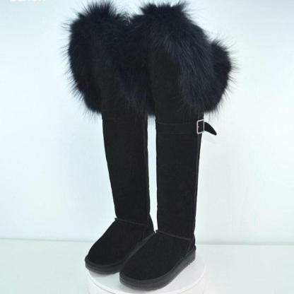 Suede Leather Natural Winter Snow Boots - The Boston Boots