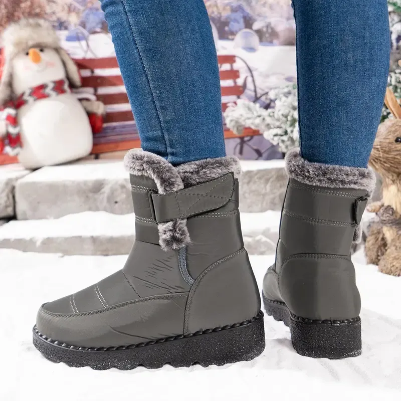 Winter Fur Lined Snow Boots For Women With Slip Resistant Sole