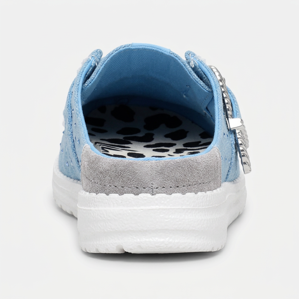 Wendy Slip Buckle Denim Mule Shoe