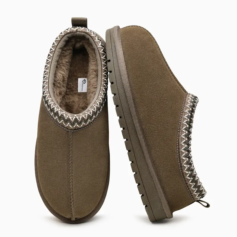 Cuff Booties Cozy Fur Lined Warm Winter Shoes For Women