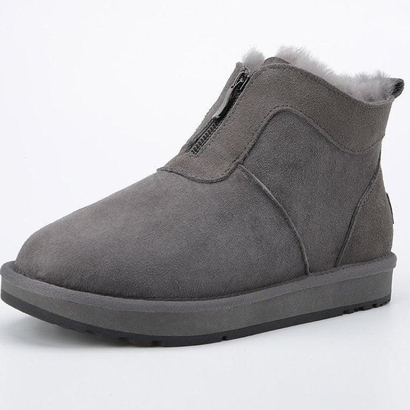 Waterproof Short Ankle Snow Boots With Zipper - The Boston Boots