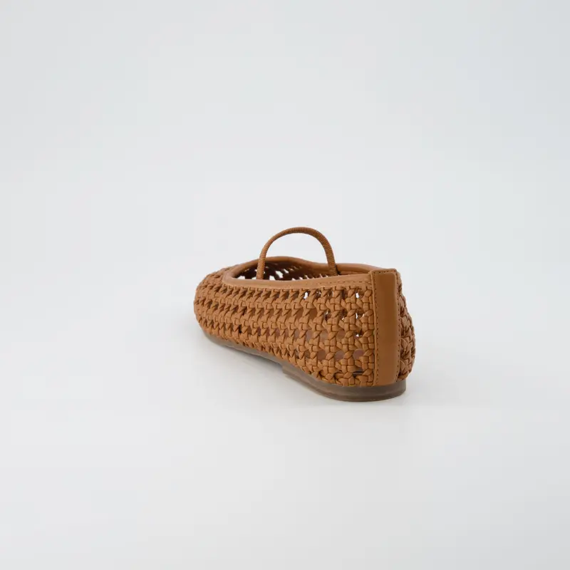 Woven Mary Jane Ballet Flats With Cushioned Insole For Women