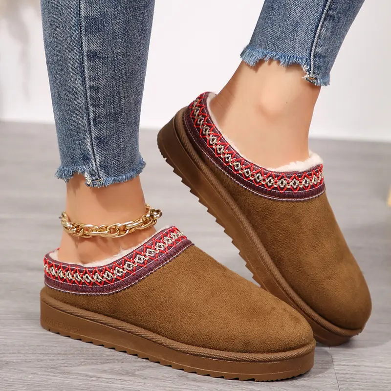 Slip On Mini Boot Slippers With Anti Slip Sole For Women
