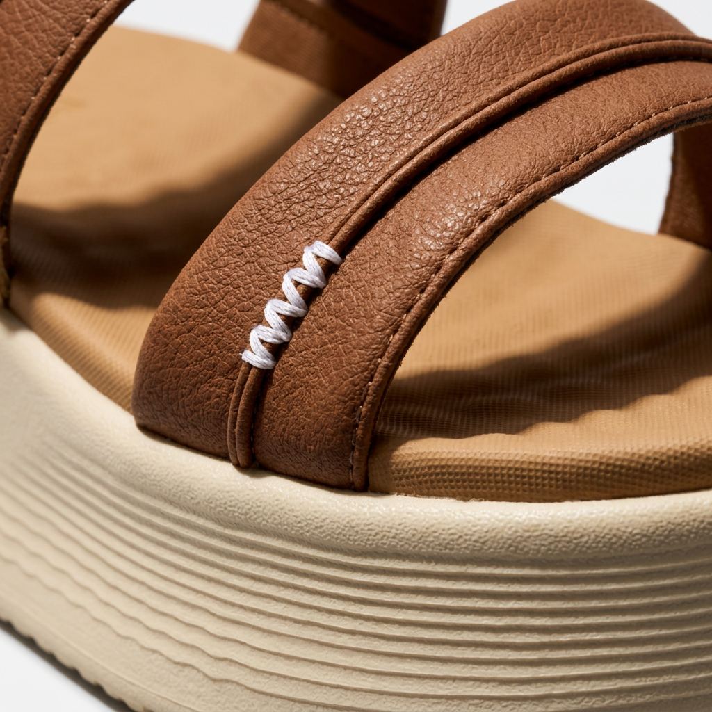 Women's Platform Slide Sandal with Memory Foam Straps