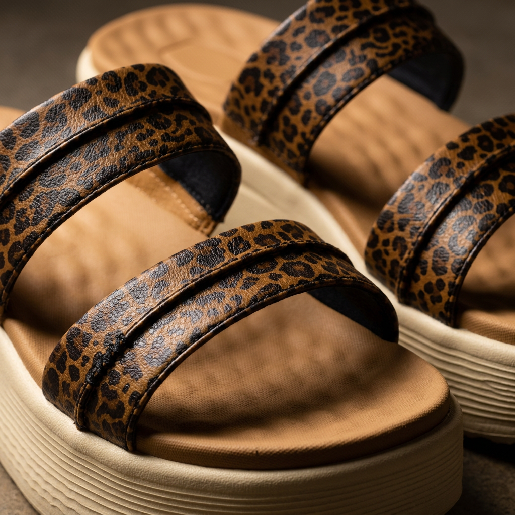 Women's Platform Slide Sandal with Memory Foam Straps