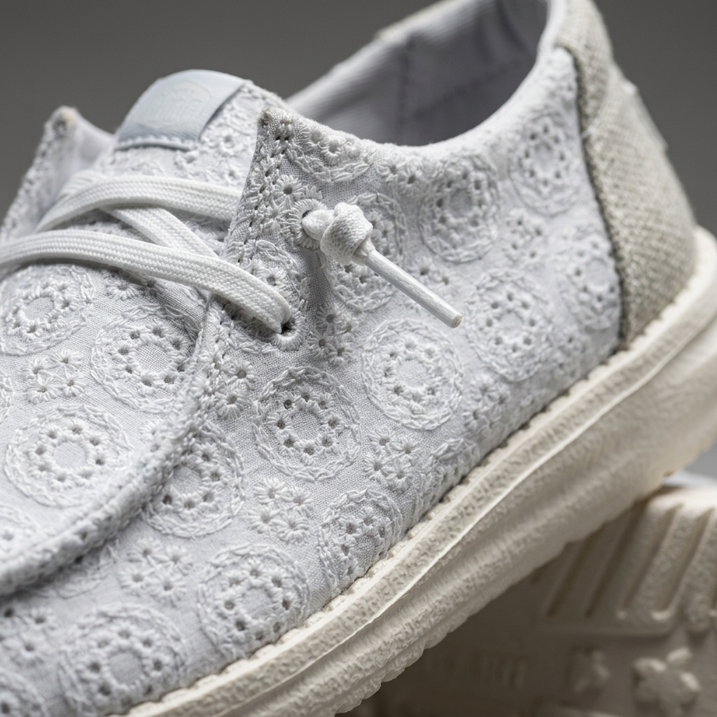 Eyelet Lace Casual Slip On Shoes For Women