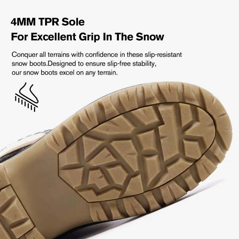 ALEADER Women's Winter Anti-Slip Fashion Warm Snow Boots | Waterproof Shell Hiking Boots | Classic Versatile Duck Boots | Brown Grey Walking Shoes Footwear 6