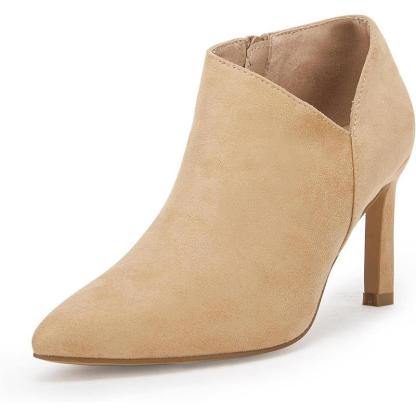 Stylish Pointed Suede Boots With Zipper For Women