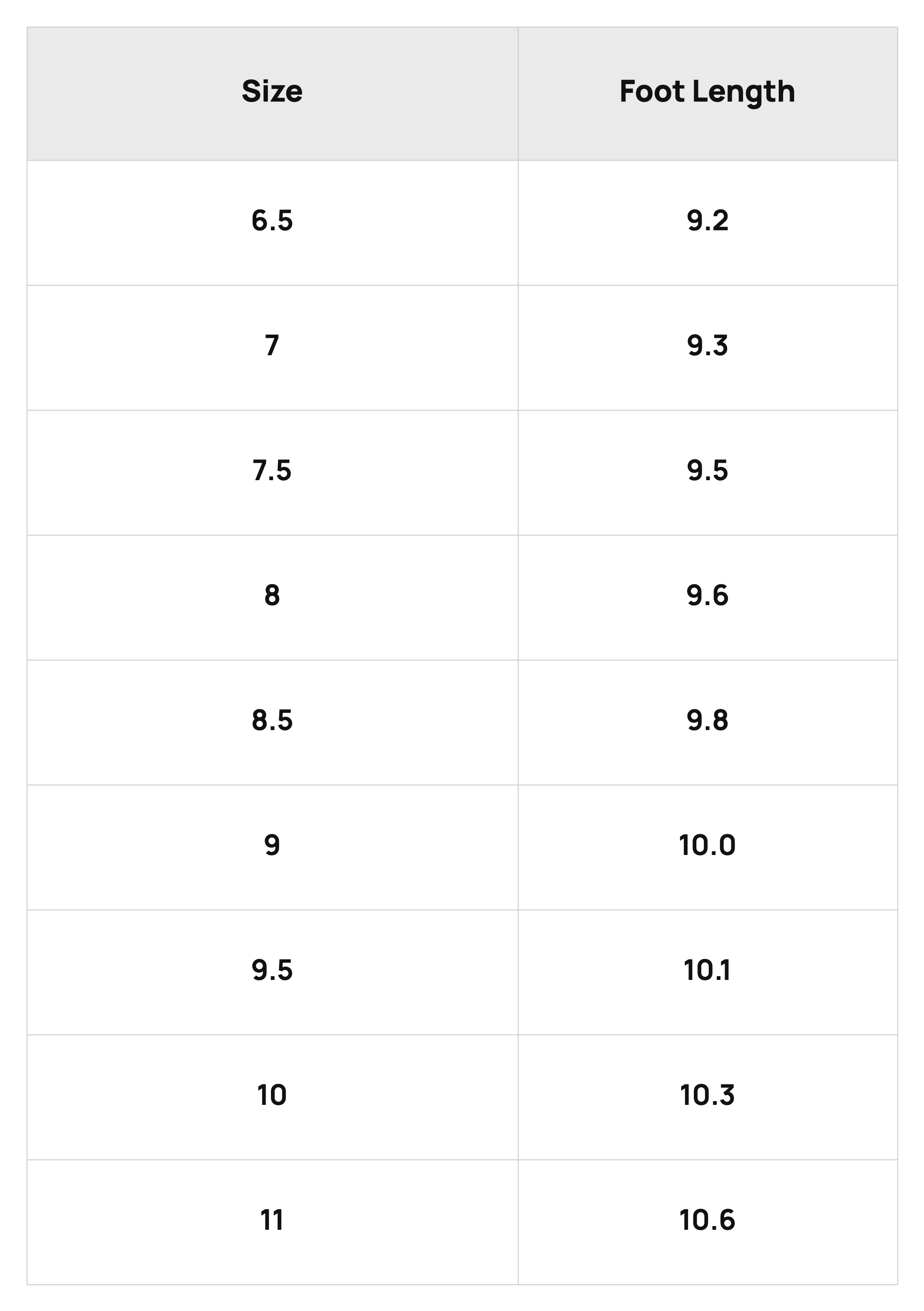 Size Chart