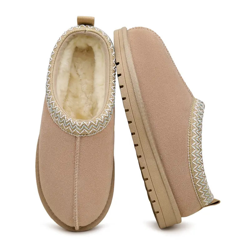Cuff Booties Cozy Fur Lined Warm Winter Shoes For Women