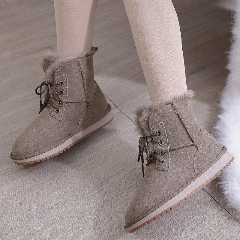 Faux Fur Lined Lace-Up Winter Boots - The Boston Boots