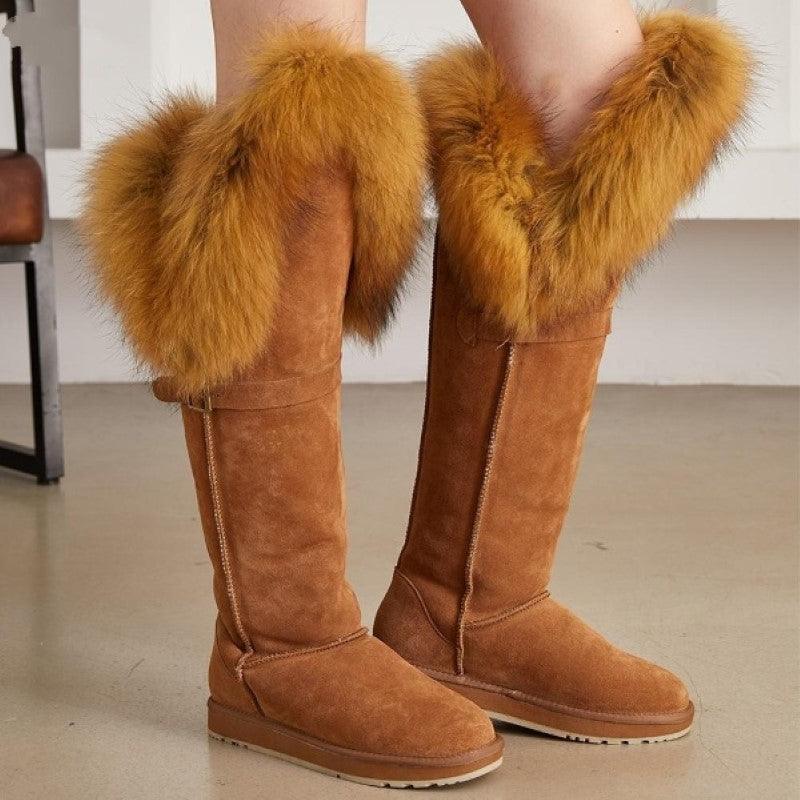 Leather Women Winter Snow Boots - The Boston Boots