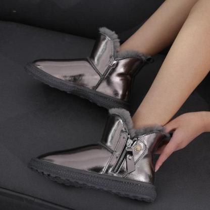 Natural Fur Lined Real Leather Snow Boots - The Boston Boots