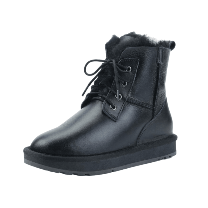 Faux Fur Lined Lace-Up Snow Boots - The Boston Boots