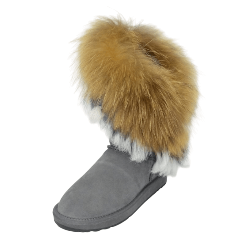 Leather Fur Snow Boots-The Boston Boots