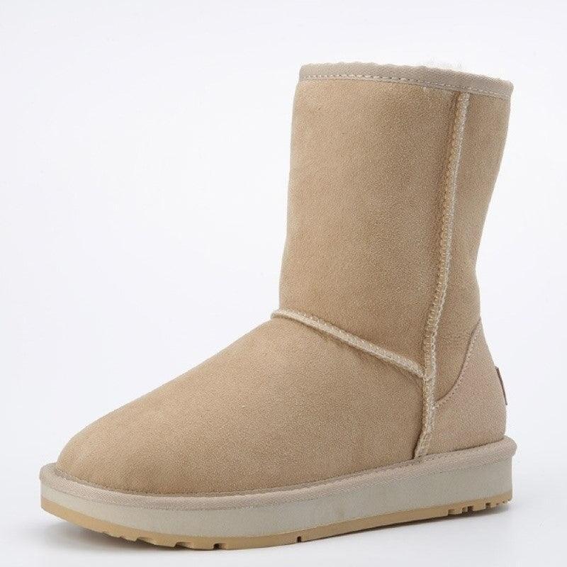 Winter Wool Fur Leather Snow Boots - The Boston Boots