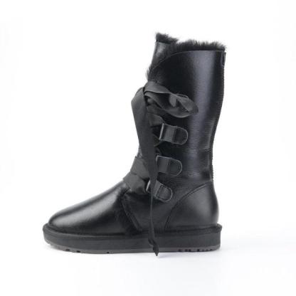 Women High Winter Lace Up Strap Snow Boots - The Boston Boots