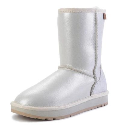 Natural Fur Lined White Casual Winter Snow Boots - The Boston Boots