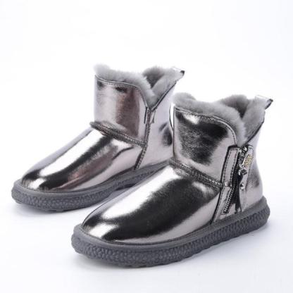 Natural Fur Lined Real Leather Snow Boots - The Boston Boots