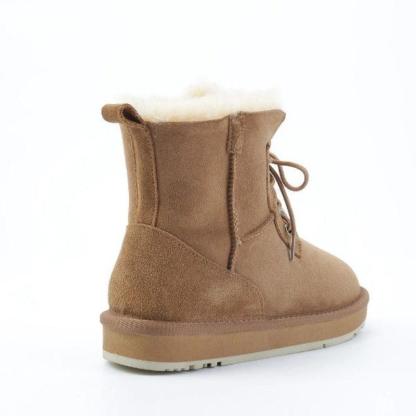 Leather Natural Wool Lined Casual Snow Boots - The Boston Boots
