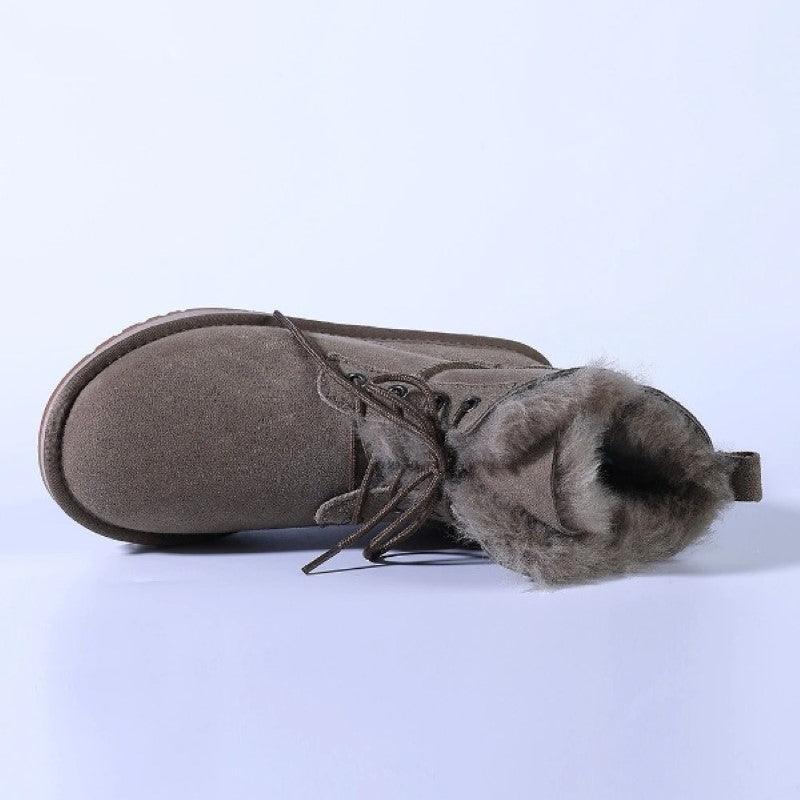 Faux Fur Lined Lace-Up Winter Boots - The Boston Boots