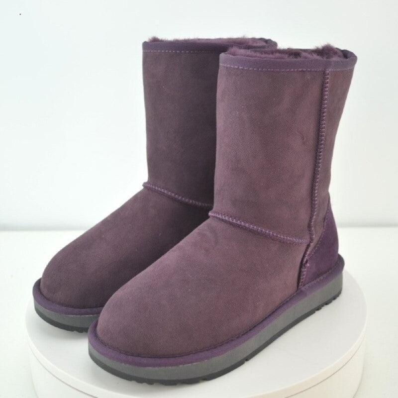 Winter Wool Fur Leather Snow Boots - The Boston Boots