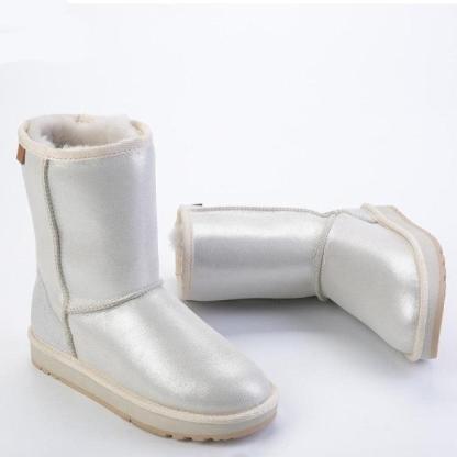 Natural Fur Lined White Casual Winter Snow Boots - The Boston Boots