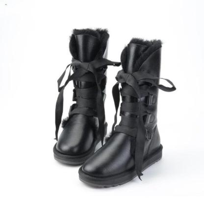 Women High Winter Lace Up Strap Snow Boots - The Boston Boots