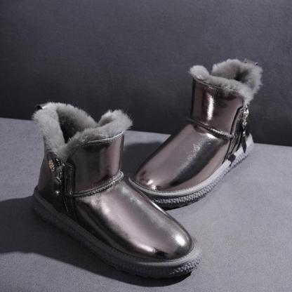 Natural Fur Lined Real Leather Snow Boots - The Boston Boots