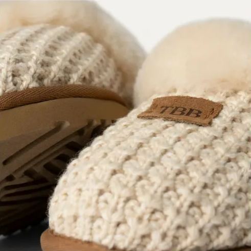 Cozy Slipper Knit Sheepskin Lined Slipper